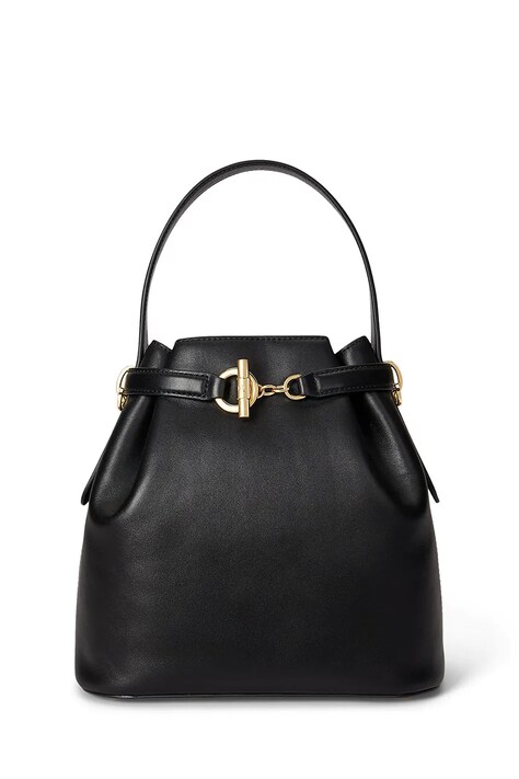 Lauren Ralph Lauren torebka skórzana kolor czarny 431982787