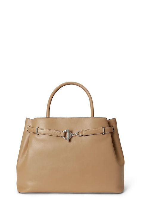Lauren Ralph Lauren torebka crossbody damska skórzana beżowa 431P03417