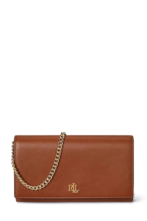 Lauren Ralph Lauren torebka skórzana kolor brązowy 432980206