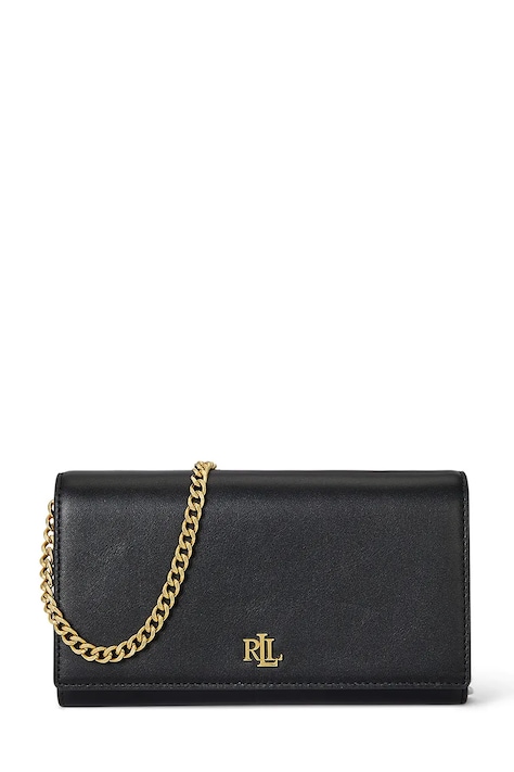 Lauren Ralph Lauren torebka skórzana kolor czarny 432980206