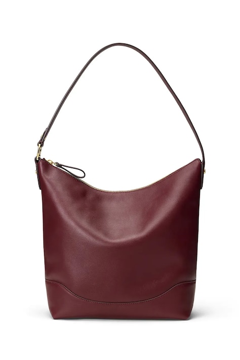 Lauren Ralph Lauren Torebka shopper damska skórzana bordowa 431P03419