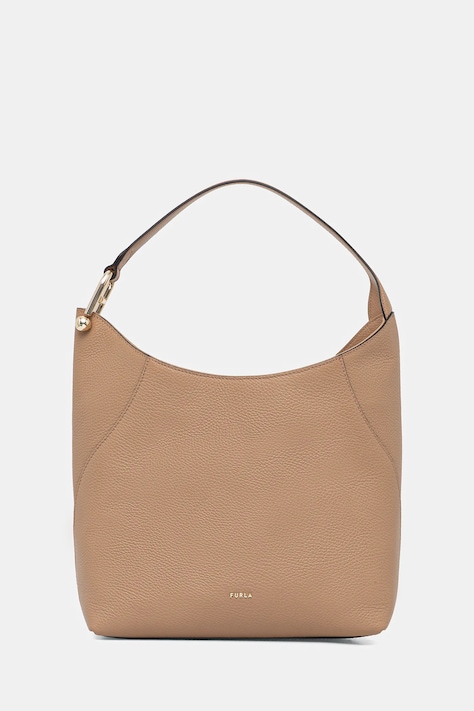 Furla torebka skórzana Lara M Hobo kolor beżowy WB01900 HSF000 YU500