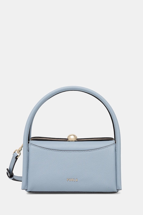 Furla torebka skórzana Nicole Mini Boston Bag kolor niebieski WE00893 BX4296 CDZ00