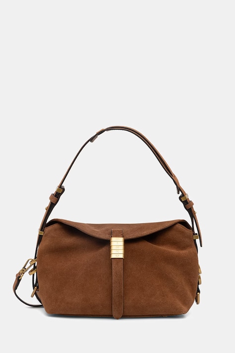 Pinko torebka crossbody damska zamszowa Horizontal brązowa 105895 A0F6