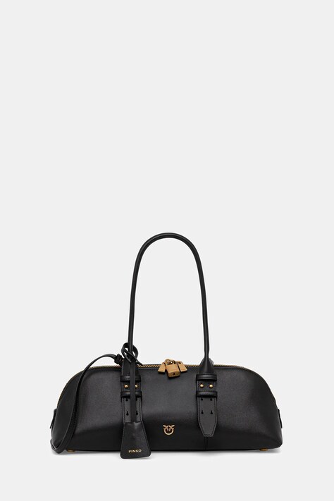 Δερμάτινη τσάντα Pinko Horizontal χρώμα: μαύρο, 106169 A0QO