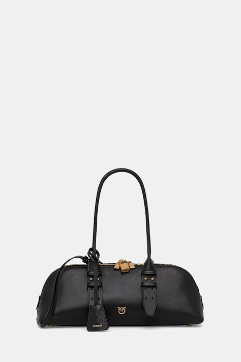 Δερμάτινη τσάντα Pinko Horizontal χρώμα: μαύρο, 106169 A0QO