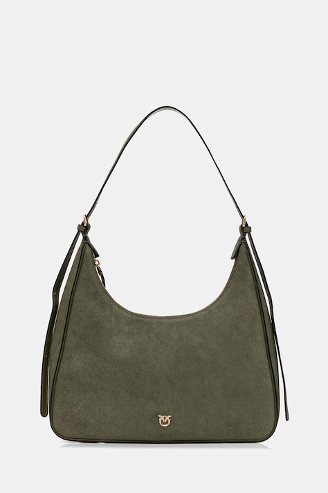 Pinko torebka zamszowa kolor zielony 106167 A0F6