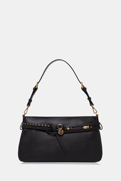 Pinko torebka skórzana kolor czarny 106176 A0QO