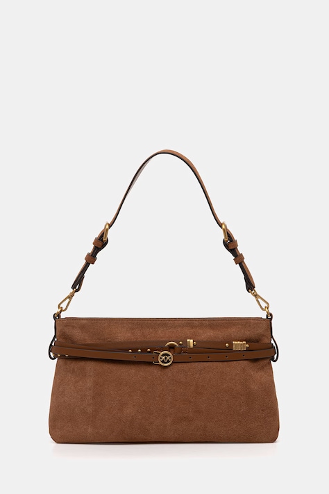 Pinko torebka zamszowa kolor brązowy 106176 A0F6