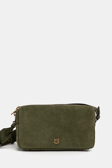 Pinko torebka zamszowa Horizontal kolor zielony 106062 A0F6
