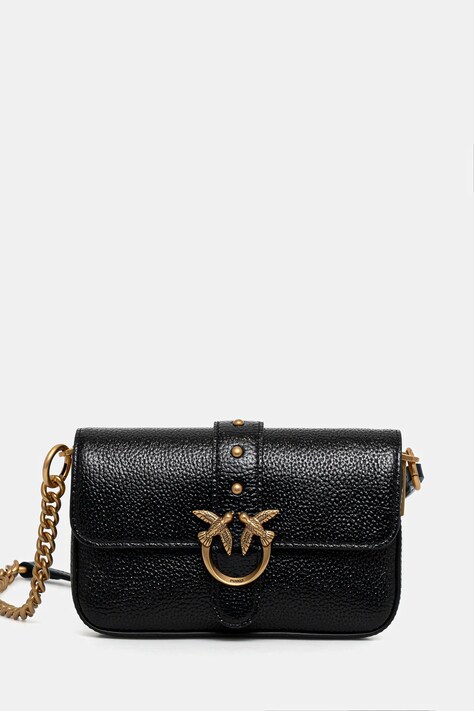 Pinko torebka skórzana kolor czarny 105353 A2X6