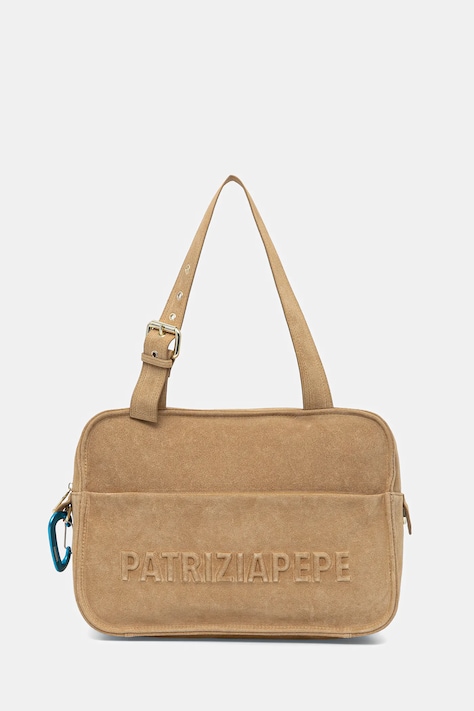 Patrizia Pepe torebka zamszowa kolor beżowy 2B0125 L152