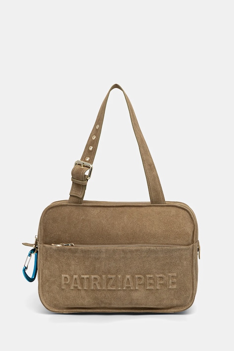 Patrizia Pepe geantă de mână din piele întoarsă culoarea verde, 2B0125 L152