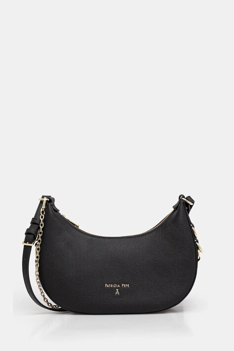 Patrizia Pepe torebka skórzana kolor czarny 8B0310 L001