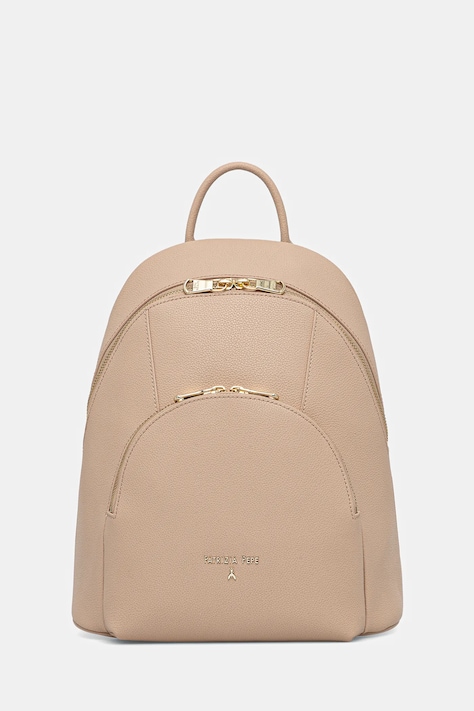 Patrizia Pepe plecak skórzany damski kolor beżowy mały gładki 8B0325 L001