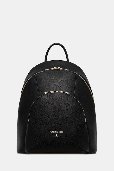 Patrizia Pepe plecak skórzany damski kolor czarny mały gładki 8B0325 L001