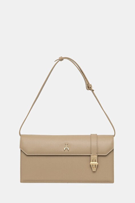 Patrizia Pepe torebka skórzana kolor beżowy 8B0327 L061