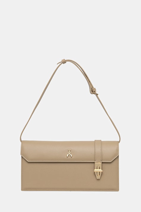 Patrizia Pepe torebka skórzana kolor beżowy 8B0327 L061