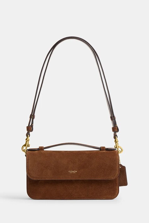 Coach torebka zamszowa Suede Elora kolor brązowy CCY31