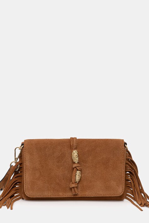 Pedro del Hierro torebka zamszowa kolor brązowy 1113579