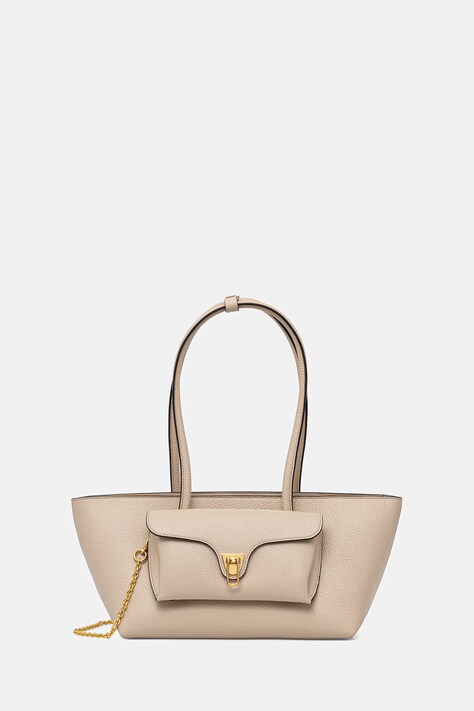 Coccinelle kabelka typu shopper dámska kožená DOUBLE BEAT béžová E1 T8A 11 03 01
