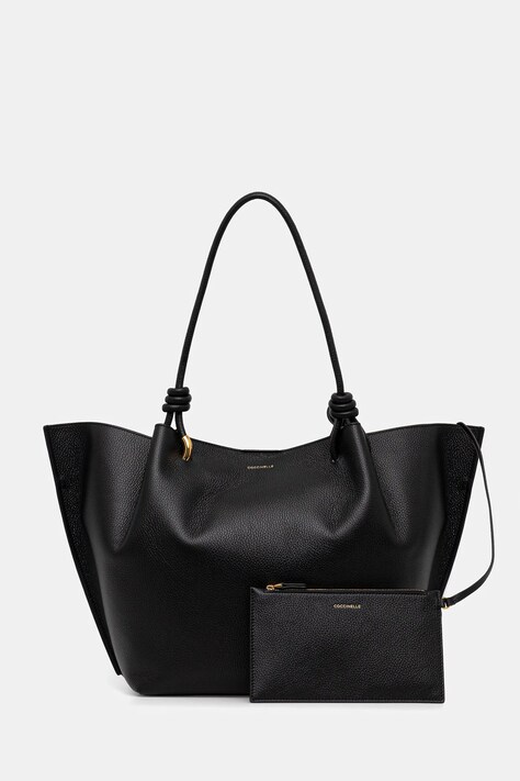 Usnjena torbica Coccinelle FINN črna barva, E1 U07 11 01 01