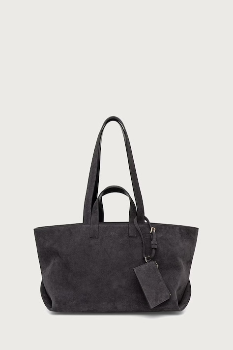 A.P.C. Kabelka typu shopper dámska semišová LE DRUMMER sivá PXCAL.F67057