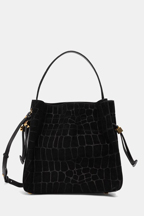 Elisabetta Franchi torebka zamszowa kolor czarny BS21H61E2