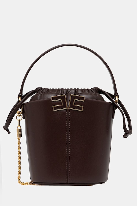 Elisabetta Franchi torebka kuferek damska brązowa BS92A61E2