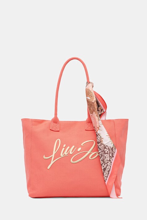 Liu Jo torebka shopper damska bawełniana różowa AA6200 T546A