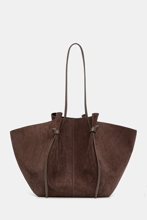 Yuzefi torebka shopper damska zamszowa XL MOCHI brązowa YUZRS26-HB-XLM-S026