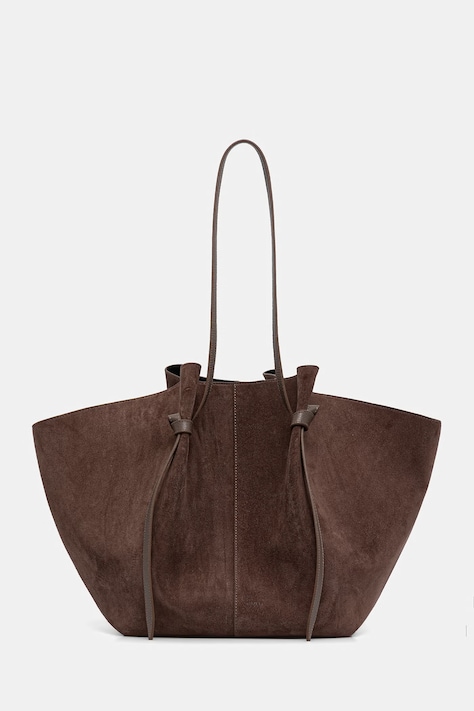 Yuzefi torebka shopper damska zamszowa XL MOCHI brązowa YUZRS26-HB-XLM-S026