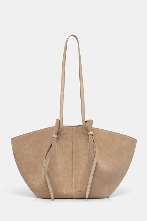 Yuzefi torebka shopper damska zamszowa LARGE MOCHI beżowa YUZSS26-HB-LM-S007
