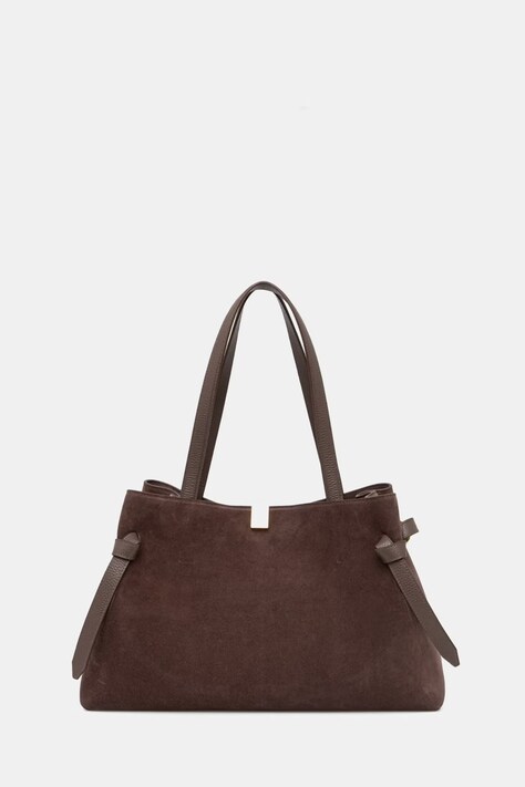 Yuzefi torebka damska zamszowa GYOZA TOTE brązowa YUZRS26-HB-GZT-S026