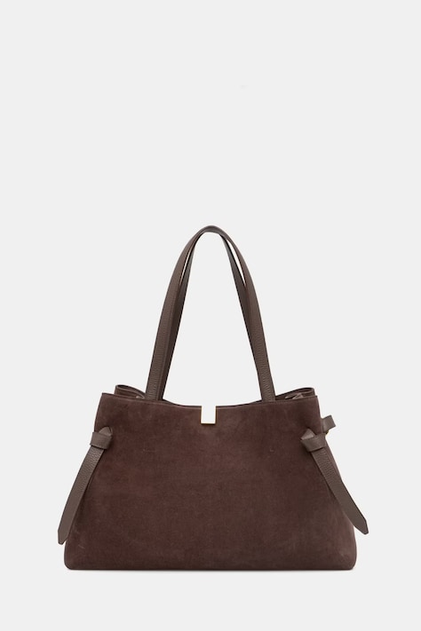 Yuzefi torebka damska zamszowa GYOZA TOTE brązowa YUZRS26-HB-GZT-S026