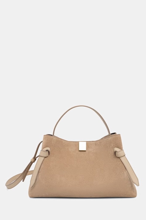 Yuzefi torebka damska zamszowa GYOZA beżowa YUZSS26-HB-GZ-S007