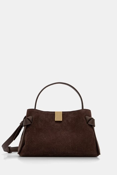 Yuzefi torebka crossbody damska zamszowa GYOZA MINI brązowa YUZRS26-HB-MGZ-S026