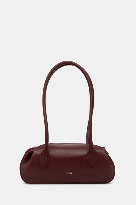 Yuzefi torebka bagietka damska skórzana OYSTER SHOULDER BAG MINI bordowa YUZSS26-HB-OSM-L071