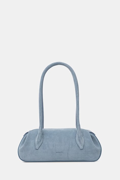 Yuzefi torebka bagietka damska zamszowa OYSTER SHOULDER BAG MINI niebieska YUZSS26-HB-OSM-S027