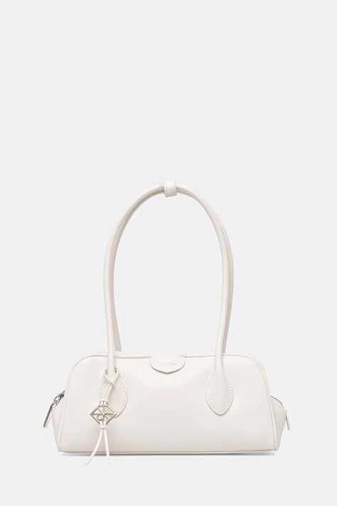 Calvin Klein torebka kuferek damska z imitacji skóry biała LV04F3369G