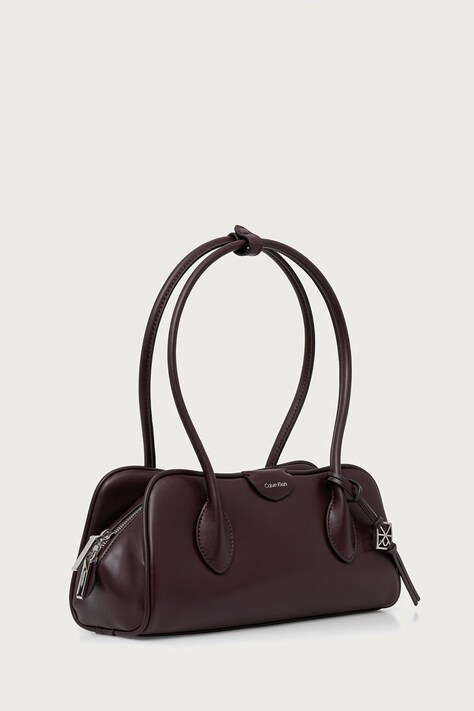 Calvin Klein Torebka bagietka damska z imitacji skóry bordowa LV04F3369G