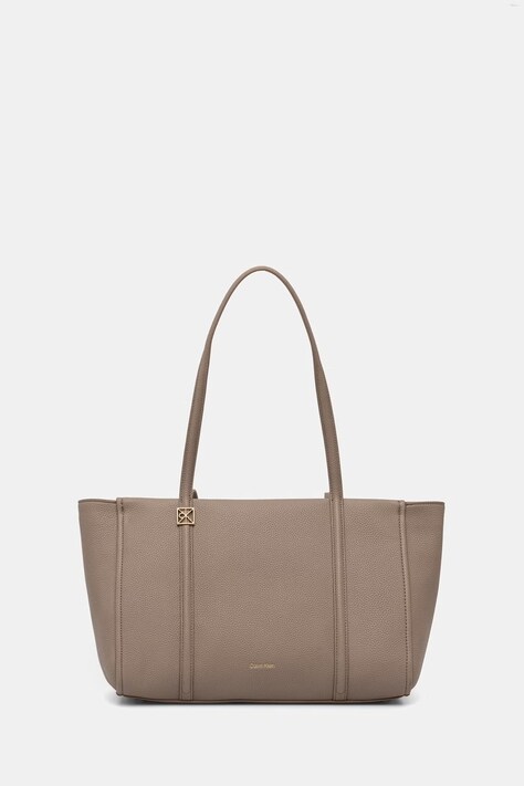 Calvin Klein kabelka typu shopper dámska z imitácie kože béžová LV04F3424G