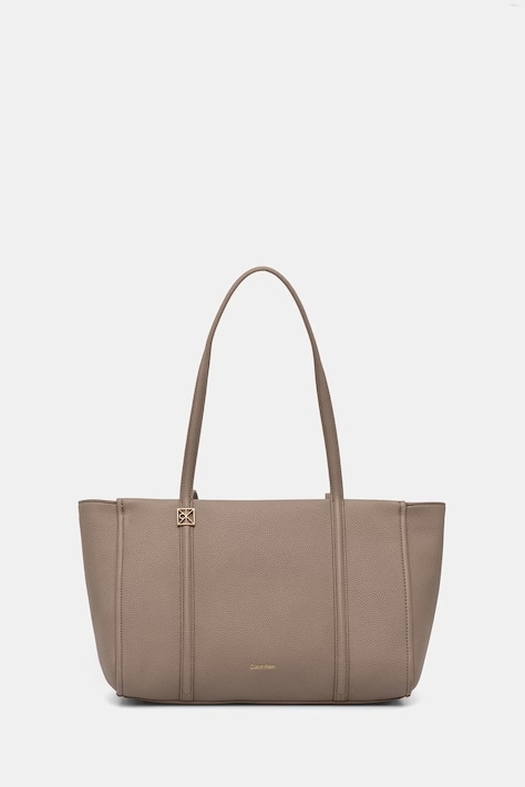 Calvin Klein kabelka typu shopper dámska z imitácie kože béžová LV04F3424G