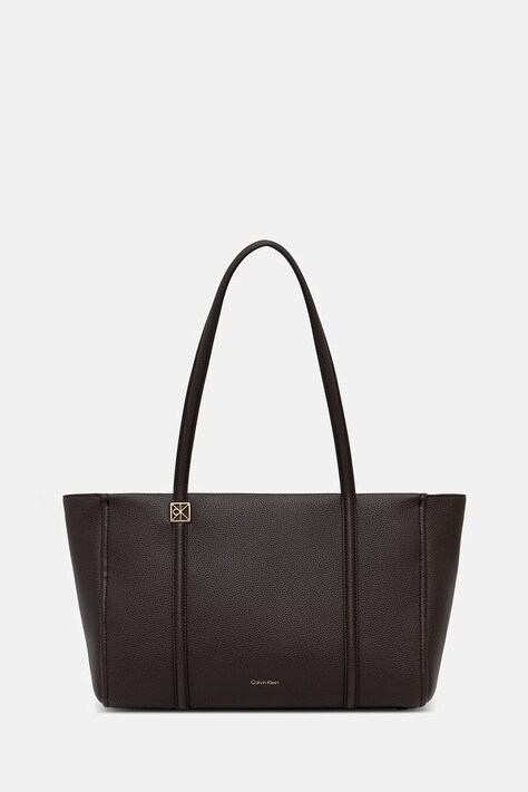 Calvin Klein torebka shopper damska z imitacji skóry brązowa LV04F3424G
