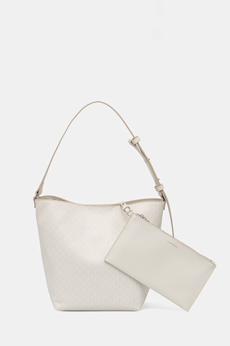 Calvin Klein kabelka typu košík dámska z imitácie kože béžová LV04F3365G