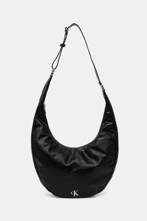 Calvin Klein torebka rogal damska z imitacji skóry czarna LV04F3446G