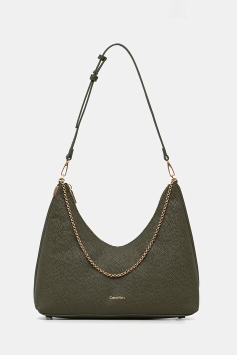 Calvin Klein klasična torbica ženska iz umetnega usnja zelena LV04F3495G