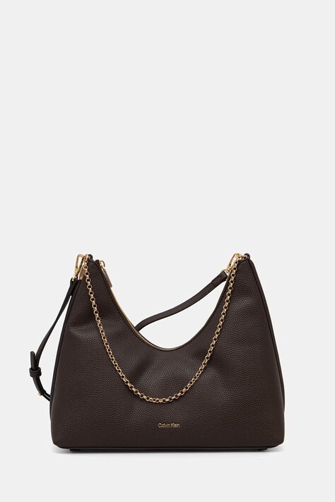 Calvin Klein torebka damska z imitacji skóry brązowa LV04F3495G