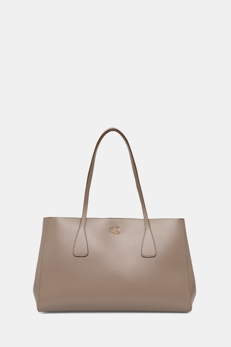 Calvin Klein torebka shopper damska z imitacji skóry brązowa LV04F3502G