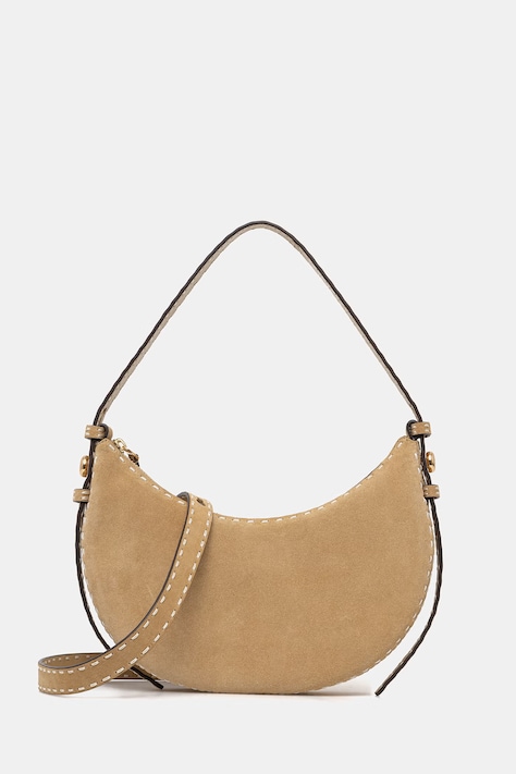 Tory Burch torebka zamszowa Romy kolor beżowy 178680